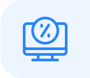 Icon of a computer screen with a percentage symbol, representing data or analytics.